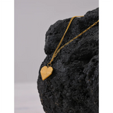 Nova Heart Stripe Pendant Necklace – Elegant Golden Waterproof Jewelry | Huna Jewelry