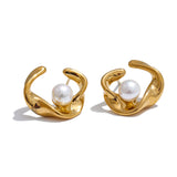 Kylie Pearl Stud Earrings – Classic & Chic Everyday Jewelry | Huna Jewelry