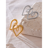 Salome Rope Heart Earrings – Waterproof, Trendy & Durable | Huna Jewelry
