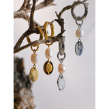 Camden Pearl Flower Earrings – Elegant Drop Design for Women | Huna Jewelry