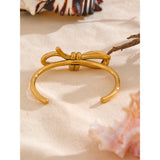 Lorelai Bow Knot Cuff Bracelet – 18K Gold Plated, Trendy & Waterproof | Huna Jewelry
