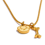 Brigitte Puppy & Bone Pendant – Cute & Stylish Beaded Necklace | Huna Jewelry