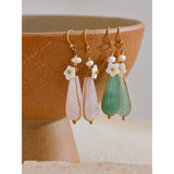 Hannah Lumi Stone Drop Earrings – Elegant Vintage-Inspired Jewelry | Huna Jewelry