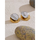 Maggie Two-Toned Layered Earrings – Hypoallergenic & Stylish Jewelry | Huna Jewelry