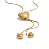 Amelie Heart Necklace – Elegant Long Drop Pendant for Women | Huna Jewelry