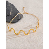Hayi Wave Choker Necklace – Dainty Ocean-Inspired Beach Jewelry | Huna Jewelry