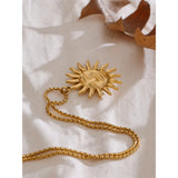Marin Sun Pendant Necklace – Waterproof Elegant Jewelry | Huna Jewelry