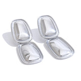 Autumn Rectangle Drop Earrings – Modern & Elegant, Water-Resistant | Huna Jewelry