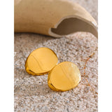 Louise Oval Stud Earrings – Minimalist Glossy Statement Jewelry | Huna Jewelry
