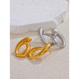 Aretes O Earrings – 18k Gold & Silver Oval Design | Huna Jewelry