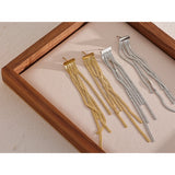 Heidi Chain Drop Earrings – Elegant Golden Tassel Statement | Huna Jewelry