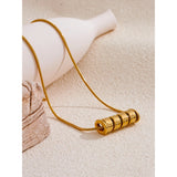 Yvaine Swirl Tube Pendant Necklace – 18K Gold, Water Resistant | Huna Jewelry