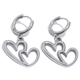 Viviana Entwined Hearts – Hollow Heart Earrings & Necklace Set | Huna Jewelry