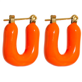 Kathleen Candy Pop Y2K Hoop Earrings – Chunky Enamel Squares in Vibrant Colors | Huna Jewelry