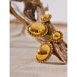 Delilah Round Drop Earrings – Chic Waterproof Statement Jewelry | Huna Jewelry