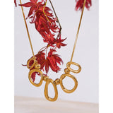 Caro Oval Pendant Necklace – Hollow Gold Water-Resistant Jewelry | Huna Jewelry