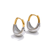 Maia Two-Toned Geometric Hoop Earrings – Bold Contrast with Modern Flair | Huna Jewelry