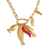 Naomi Fish and Chili Pendant Necklace – Unique Stylish Jewelry | Huna Jewelry