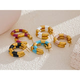 Lucille C Hoop Earrings – Colorful & Rust-Proof Statement Jewelry | Huna Jewelry