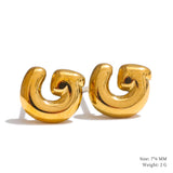 Charlie A-Z Initial Stud Earrings – Minimalist & Tarnish-Resistant | Huna Jewelry