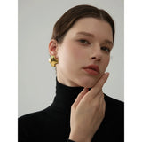 Kinsley Chunky Cross Stud Earrings – Bold Glossy Texture for Effortless Edge | Huna Jewelry