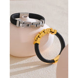 Marlow Unisex Black Leather Bangle – Bold, Modern & Stylish | Huna Jewelry