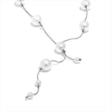 Flaviana Pearl Bead Chain Necklace – Elegant Gold Stainless Steel | Huna Jewelry