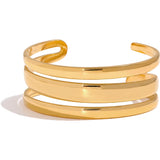 Zora Gold Cuff Bracelet – Bold Wide Statement Bangle Jewelry | Huna Jewelry