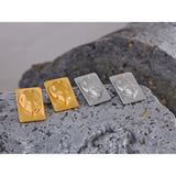 Marin Square Heart Stud Earrings – Hypoallergenic & Stylish Jewelry | Huna Jewelry