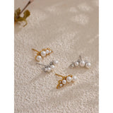Bonnie Pearl Stud Earrings – Dainty, Elegant & Timeless Jewelry | Huna Jewelry