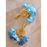 Julia Blue Flower Drop Earrings – Boho Chic Statement Jewelry | Huna Jewelry