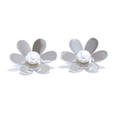 Indie Flower Pearl Stud Earrings – Waterproof & Modern Classic | Huna Jewelry