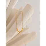 Camila Cubic Zirconia Pendant Necklace – Chic Square Bead Chain | Huna Jewelry