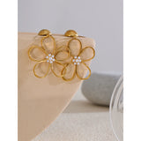 Jill Flower Drop Earrings – Hypoallergenic Dangle with Mini Pearls | Huna Jewelry