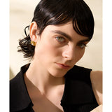 Alouette Vintage Pearl Stud Earrings – Elegant & Classic Gold Jewelry | Huna Jewelry