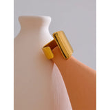 Ines Geometric Wide Cuff Ring – Bold & Modern Statement Jewelry | Huna Jewelry