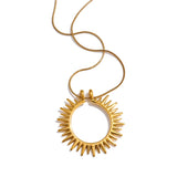 Leandra Sun Charm Pendant – Dainty Gold Necklace for Women | Huna Jewelry