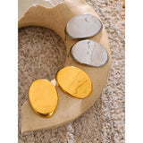 Louise Oval Stud Earrings – Minimalist Glossy Statement Jewelry | Huna Jewelry