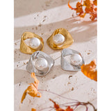 Ronda Pearl Stud Earrings – Elegant & Chic Classic Jewelry for Women | Huna Jewelry
