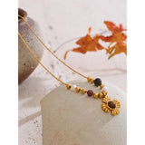 Freda Flower Pendant Necklace – Dainty Beaded Jewelry for Women | Huna Jewelry