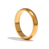 Evelyn Polished Band Ring – Smooth, Glossy & Hypoallergenic Jewelry | Huna Jewelry