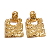Jayla Rectangle Drop Earrings – Textured & Tarnish Resistant Style | Huna Jewelry