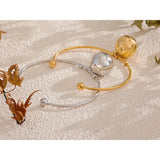Nevaeh Ball Cuff Bracelet – Round Bangle, Tarnish Resistant Jewelry | Huna Jewelry