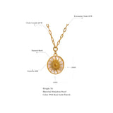 Clara Round Sunray Pendant – Trendy Link Chain Necklace  | Huna Jewelry