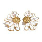 Chloe Flower Stud Earrings – Bold & Elegant Statement Jewelry | Huna Jewelry