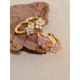 Juniper Flower Hoop Earrings – Delicate & Elegant Jewelry Gift | Huna Jewelry