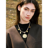 Ellie Braided Necklace – Sunflower Flower Pendant Charm Jewelry | Huna Jewelry