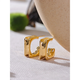 Desdemona Square Huggie Earrings – Modern Classic Style | Huna Jewelry