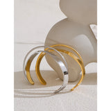 Wanda Smooth Geometric Cuff Bracelet – Waterproof & Modern Bangle | Huna Jewelry