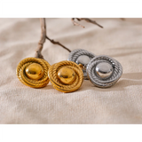 Giselle Big Round Stud Earrings – Hypoallergenic & Stylish Jewelry | Huna Jewelry